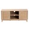 Baxton Studio Elsbeth Mid-Century Modern Light Brown Finished Wood and Natural Rattan 2-Door TV Stand 226-12952-ZORO - alternate 8